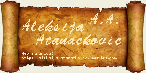 Aleksija Atanacković vizit kartica